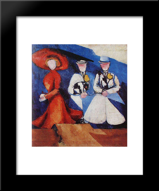 Three Female Figures 20x24 Black Modern Wood Framed Art Print Poster by Ekster, Aleksandra