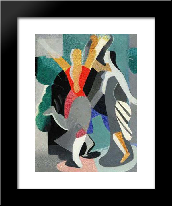 Two Dancers 20x24 Black Modern Wood Framed Art Print Poster by Ekster, Aleksandra