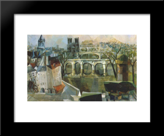 View Of Paris 20x24 Black Modern Wood Framed Art Print Poster by Ekster, Aleksandra