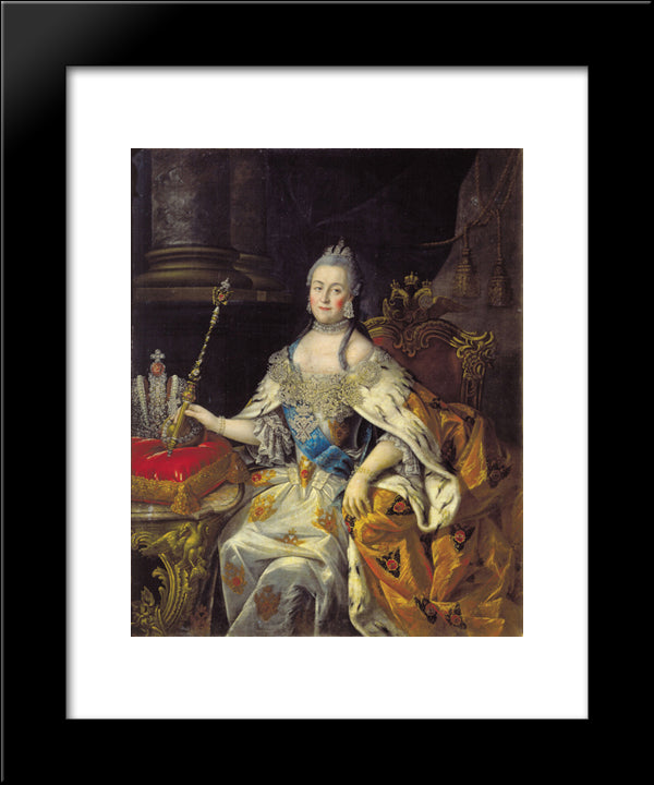 Portrait Of Catherine Ii 20x24 Black Modern Wood Framed Art Print Poster by Antropov, Aleksey