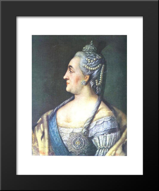 Portrait Of Catherine Ii The Great 20x24 Black Modern Wood Framed Art Print Poster by Antropov, Aleksey