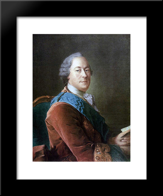 Portrait Of Prince M.I.Vorontsov 20x24 Black Modern Wood Framed Art Print Poster by Antropov, Aleksey