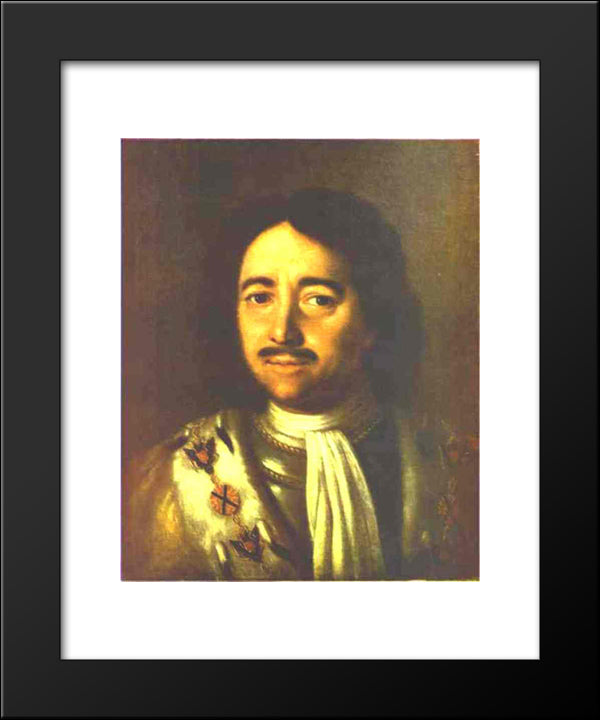 Portrait Of Tsar Peter I The Great (1672-1725) 20x24 Black Modern Wood Framed Art Print Poster by Antropov, Aleksey