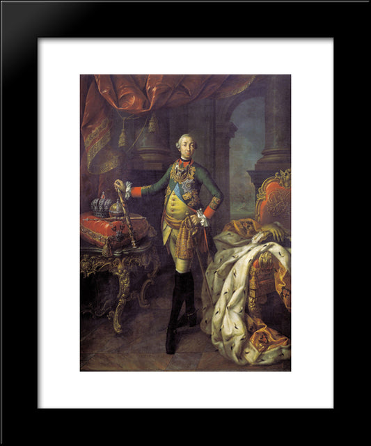 Portrait Of Tsar Peter Iii (1728-62) 20x24 Black Modern Wood Framed Art Print Poster by Antropov, Aleksey