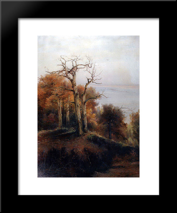 Autumn Forest. Kuntsevo (Damn Place) 20x24 Black Modern Wood Framed Art Print Poster by Savrasov, Aleksey