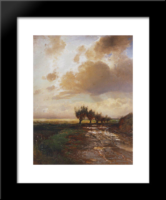 Country Road 20x24 Black Modern Wood Framed Art Print Poster by Savrasov, Aleksey