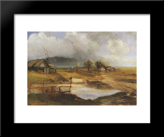 Country Scene 20x24 Black Modern Wood Framed Art Print Poster by Savrasov, Aleksey