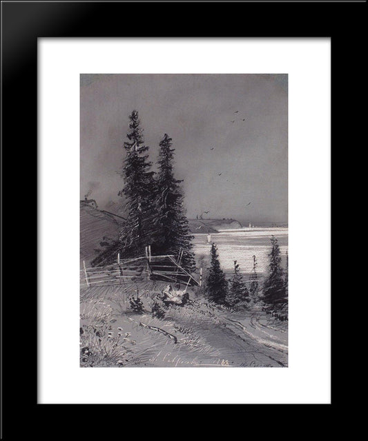 Descent To The River 20x24 Black Modern Wood Framed Art Print Poster by Savrasov, Aleksey