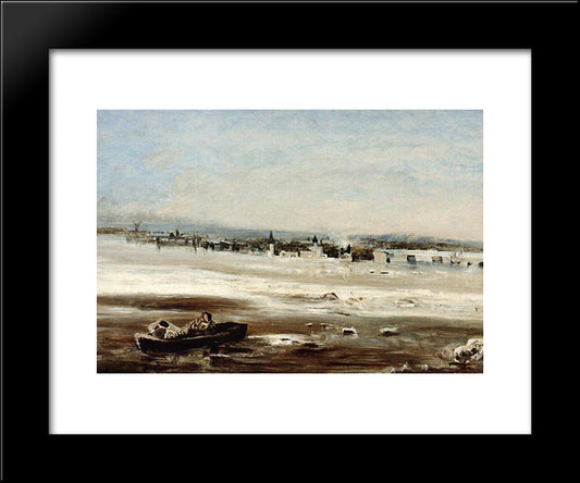 Drifting Ice On The Volga 20x24 Black Modern Wood Framed Art Print Poster by Savrasov, Aleksey