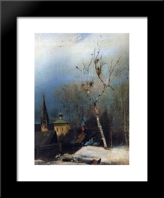 Early Spring 20x24 Black Modern Wood Framed Art Print Poster by Savrasov, Aleksey