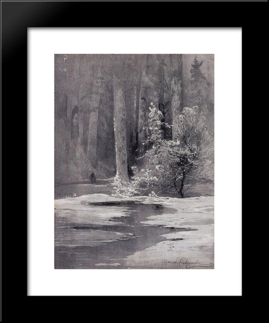 Early Spring. Backwoods 20x24 Black Modern Wood Framed Art Print Poster by Savrasov, Aleksey