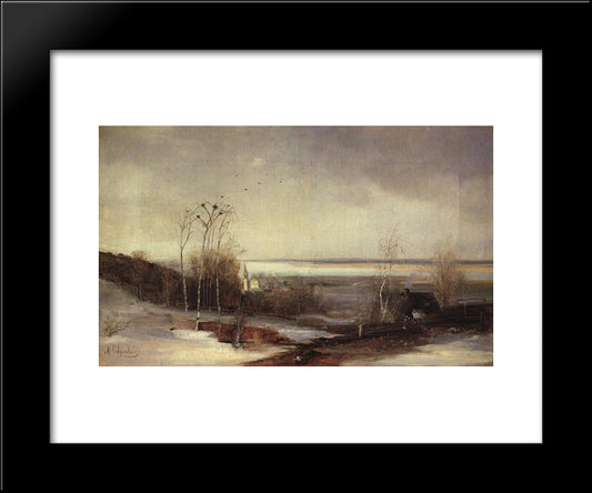 Early Spring. Dali 20x24 Black Modern Wood Framed Art Print Poster by Savrasov, Aleksey