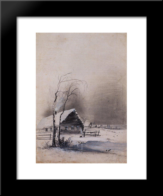 Early Spring 20x24 Black Modern Wood Framed Art Print Poster by Savrasov, Aleksey