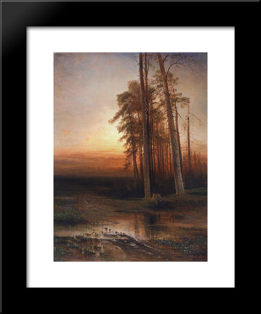 Evening 20x24 Black Modern Wood Framed Art Print Poster by Savrasov, Aleksey