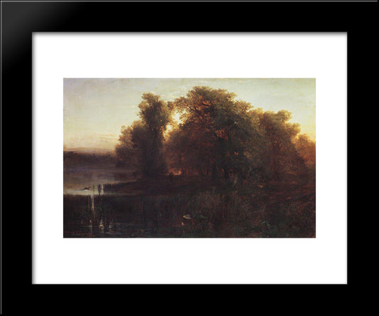 Evening Landscape 20x24 Black Modern Wood Framed Art Print Poster by Savrasov, Aleksey