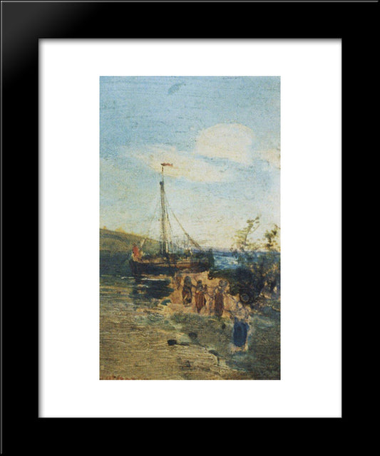 Feminine Strap 20x24 Black Modern Wood Framed Art Print Poster by Savrasov, Aleksey