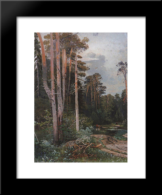 Forest Road In Sokolniki 20x24 Black Modern Wood Framed Art Print Poster by Savrasov, Aleksey