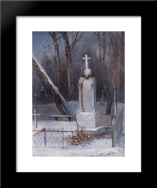 Grave 20x24 Black Modern Wood Framed Art Print Poster by Savrasov, Aleksey