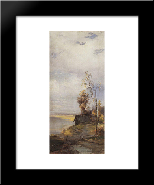 Landscape With A House 20x24 Black Modern Wood Framed Art Print Poster by Savrasov, Aleksey