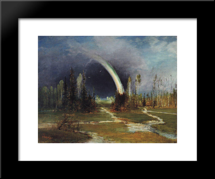 Landscape With A Rainbow 20x24 Black Modern Wood Framed Art Print Poster by Savrasov, Aleksey