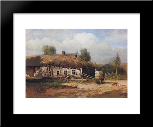 Landscape With Hut 20x24 Black Modern Wood Framed Art Print Poster by Savrasov, Aleksey