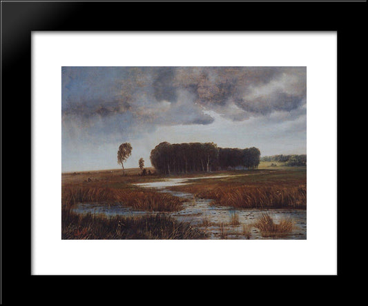 Landscape With Marsh And Wooded Islands 20x24 Black Modern Wood Framed Art Print Poster by Savrasov, Aleksey