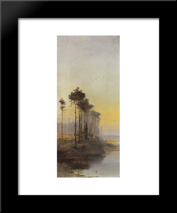 Landscape With Pines 20x24 Black Modern Wood Framed Art Print Poster by Savrasov, Aleksey