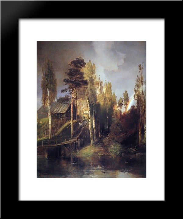 Monastery Gates 20x24 Black Modern Wood Framed Art Print Poster by Savrasov, Aleksey