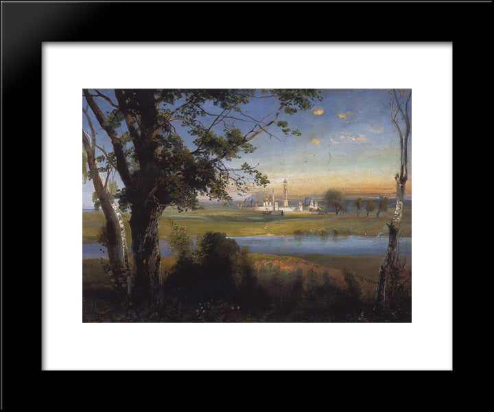 Novodevichy Convent 20x24 Black Modern Wood Framed Art Print Poster by Savrasov, Aleksey