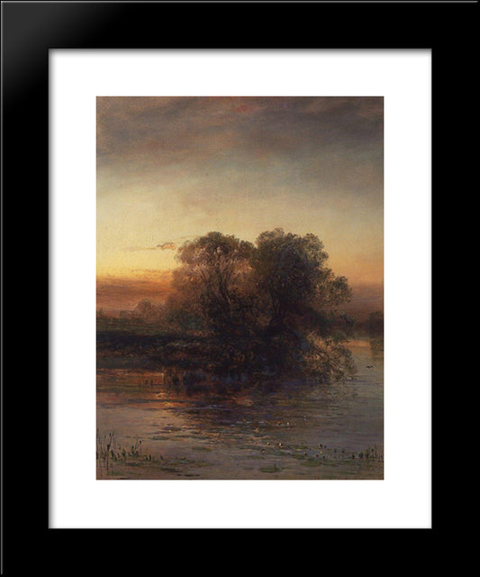 Pond At Dusk 20x24 Black Modern Wood Framed Art Print Poster by Savrasov, Aleksey