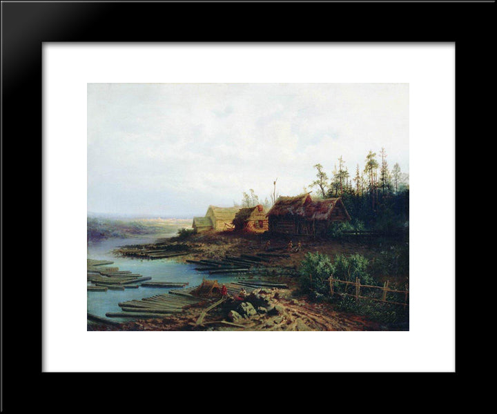 Rafts 20x24 Black Modern Wood Framed Art Print Poster by Savrasov, Aleksey