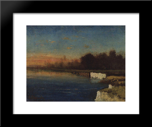 Riverbank Of Velunia 20x24 Black Modern Wood Framed Art Print Poster by Savrasov, Aleksey