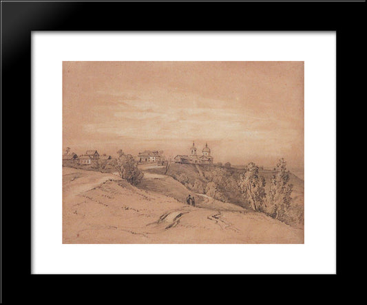 Sparrow Hills Near Moscow 20x24 Black Modern Wood Framed Art Print Poster by Savrasov, Aleksey