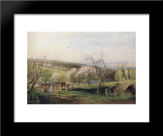 Spring, Village View 20x24 Black Modern Wood Framed Art Print Poster by Savrasov, Aleksey