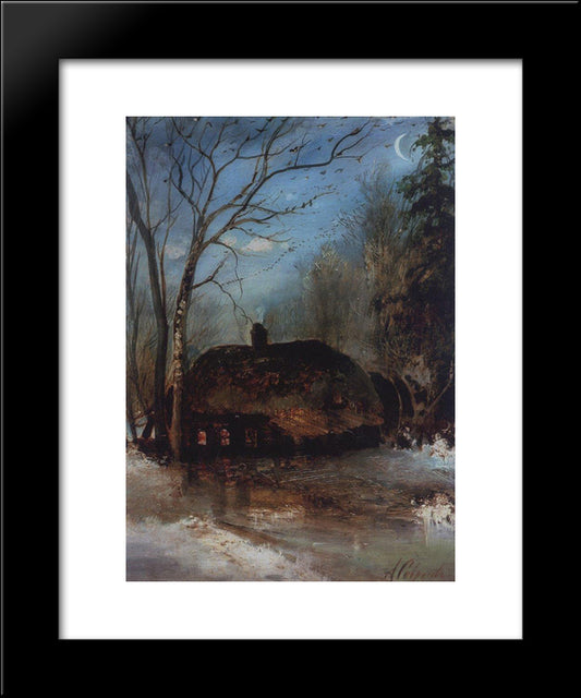 Spring Landscape With Cottage 20x24 Black Modern Wood Framed Art Print Poster by Savrasov, Aleksey