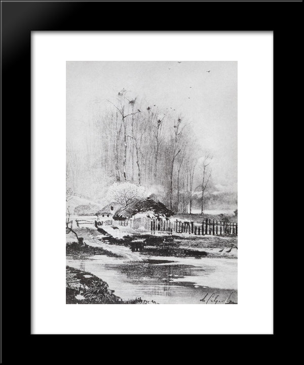 Strongly Melts 20x24 Black Modern Wood Framed Art Print Poster by Savrasov, Aleksey