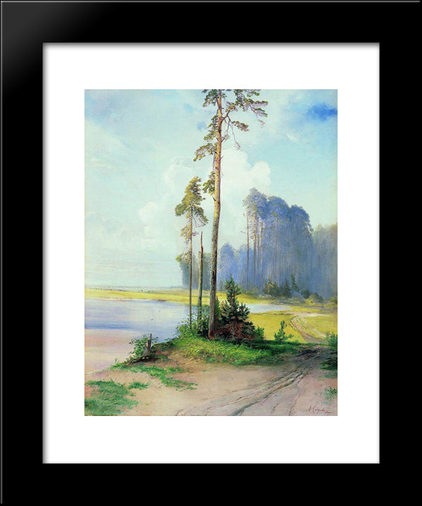 Summer Landscape. Pines 20x24 Black Modern Wood Framed Art Print Poster by Savrasov, Aleksey