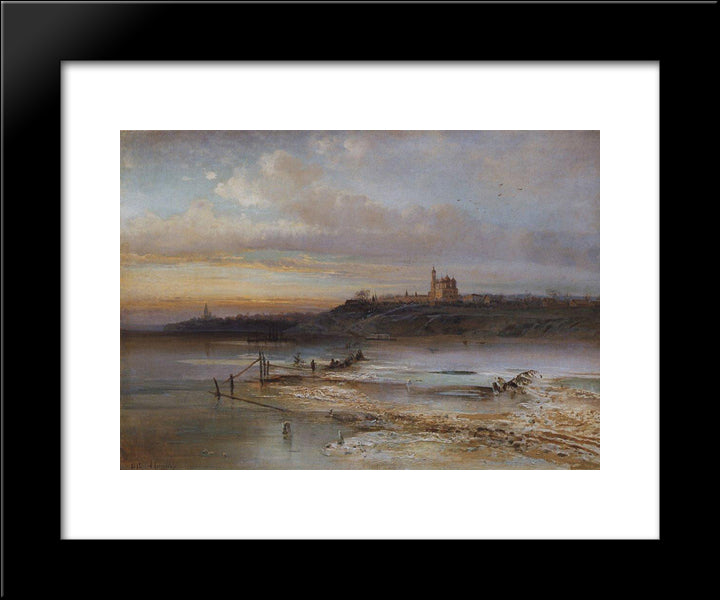 Thaw. Yaroslavl. 20x24 Black Modern Wood Framed Art Print Poster by Savrasov, Aleksey