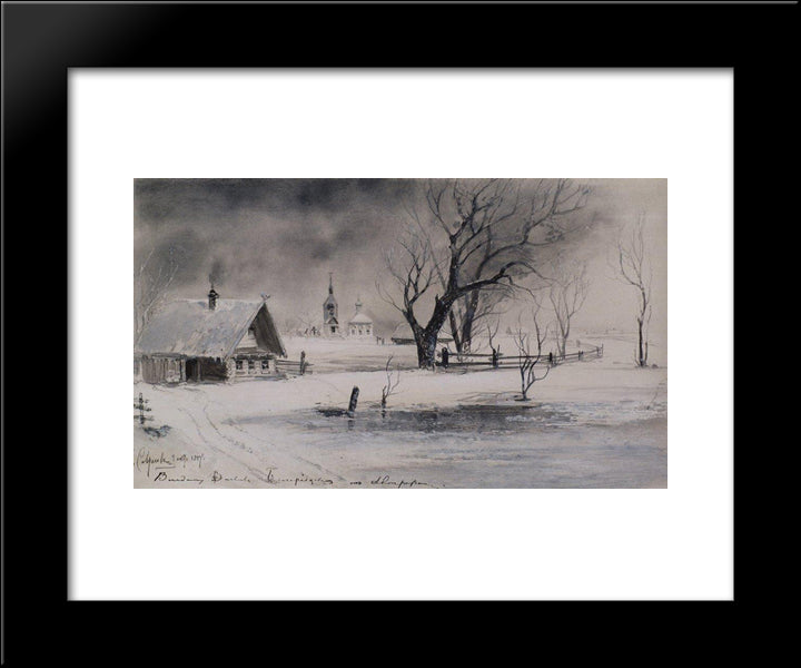 Thaw 20x24 Black Modern Wood Framed Art Print Poster by Savrasov, Aleksey