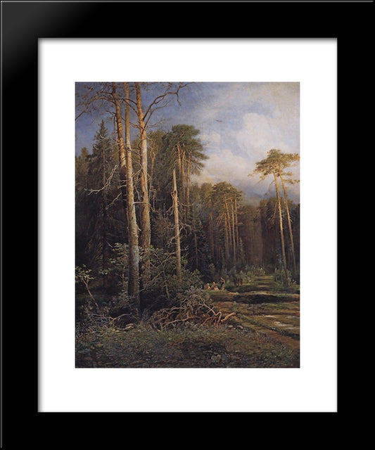 The Road In The Woods 20x24 Black Modern Wood Framed Art Print Poster by Savrasov, Aleksey