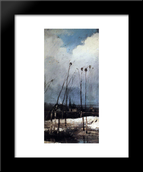 The Rooks Have Arrived 20x24 Black Modern Wood Framed Art Print Poster by Savrasov, Aleksey