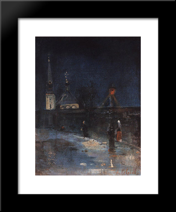 To Matins 20x24 Black Modern Wood Framed Art Print Poster by Savrasov, Aleksey