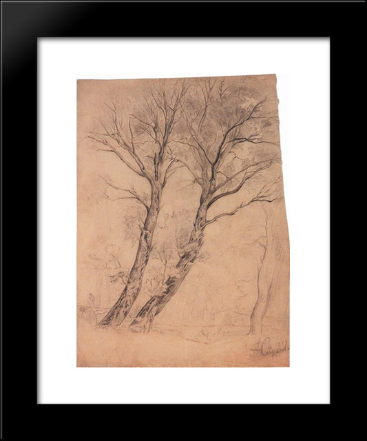 Trees 20x24 Black Modern Wood Framed Art Print Poster by Savrasov, Aleksey