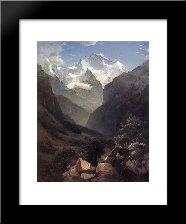 Type In The Swiss Alps (Mount Small Ruhen) 20x24 Black Modern Wood Framed Art Print Poster by Savrasov, Aleksey