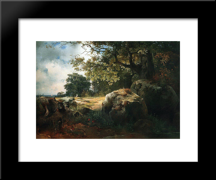 View In The Neighbourhood Of Oranienbaum 20x24 Black Modern Wood Framed Art Print Poster by Savrasov, Aleksey