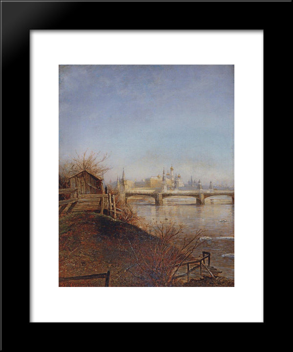 View Of The Moscow Kremlin 20x24 Black Modern Wood Framed Art Print Poster by Savrasov, Aleksey