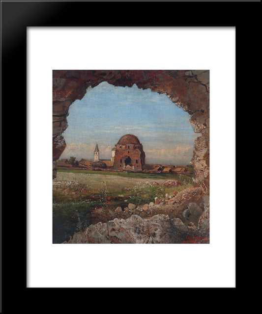 Village Bulgarians 20x24 Black Modern Wood Framed Art Print Poster by Savrasov, Aleksey