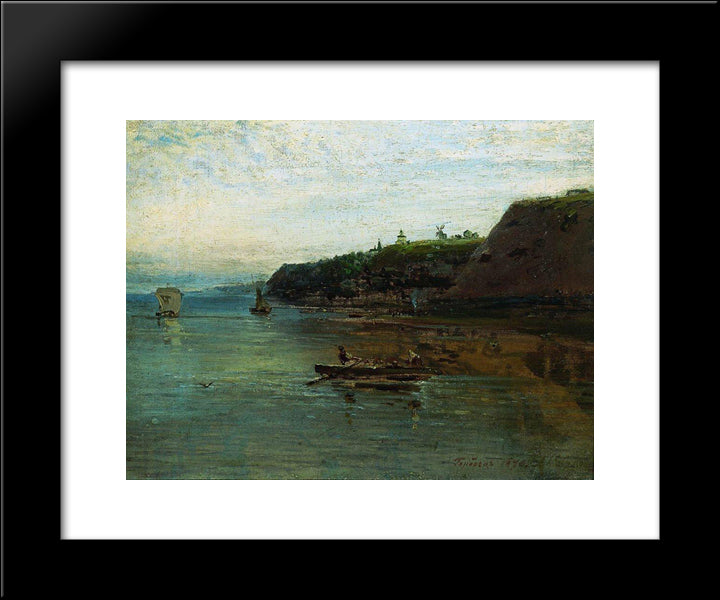 Volga Near Gorodets 20x24 Black Modern Wood Framed Art Print Poster by Savrasov, Aleksey