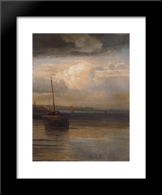 Volga. Landscape 20x24 Black Modern Wood Framed Art Print Poster by Savrasov, Aleksey