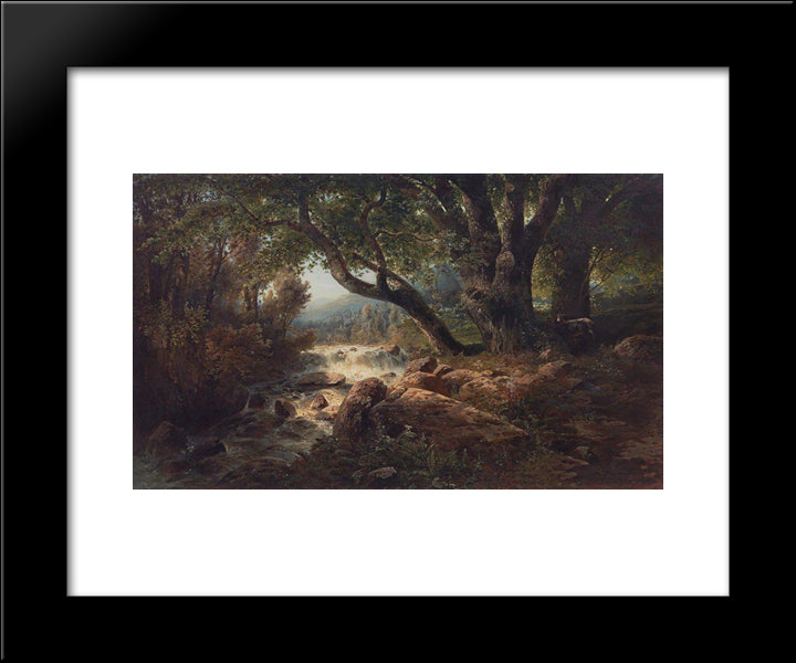 Waterfall 20x24 Black Modern Wood Framed Art Print Poster by Savrasov, Aleksey